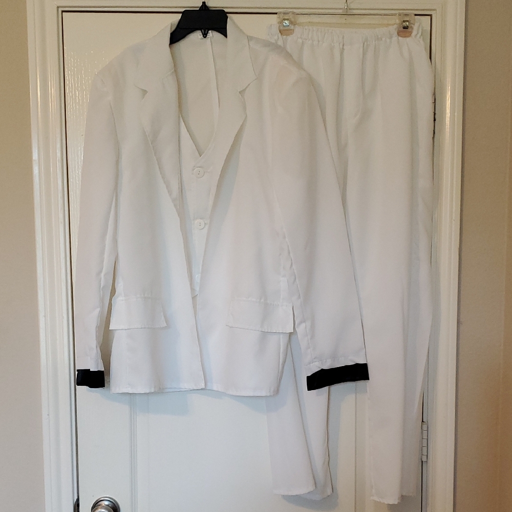 Men's White Disco Saturday Night Fever Costume, XL